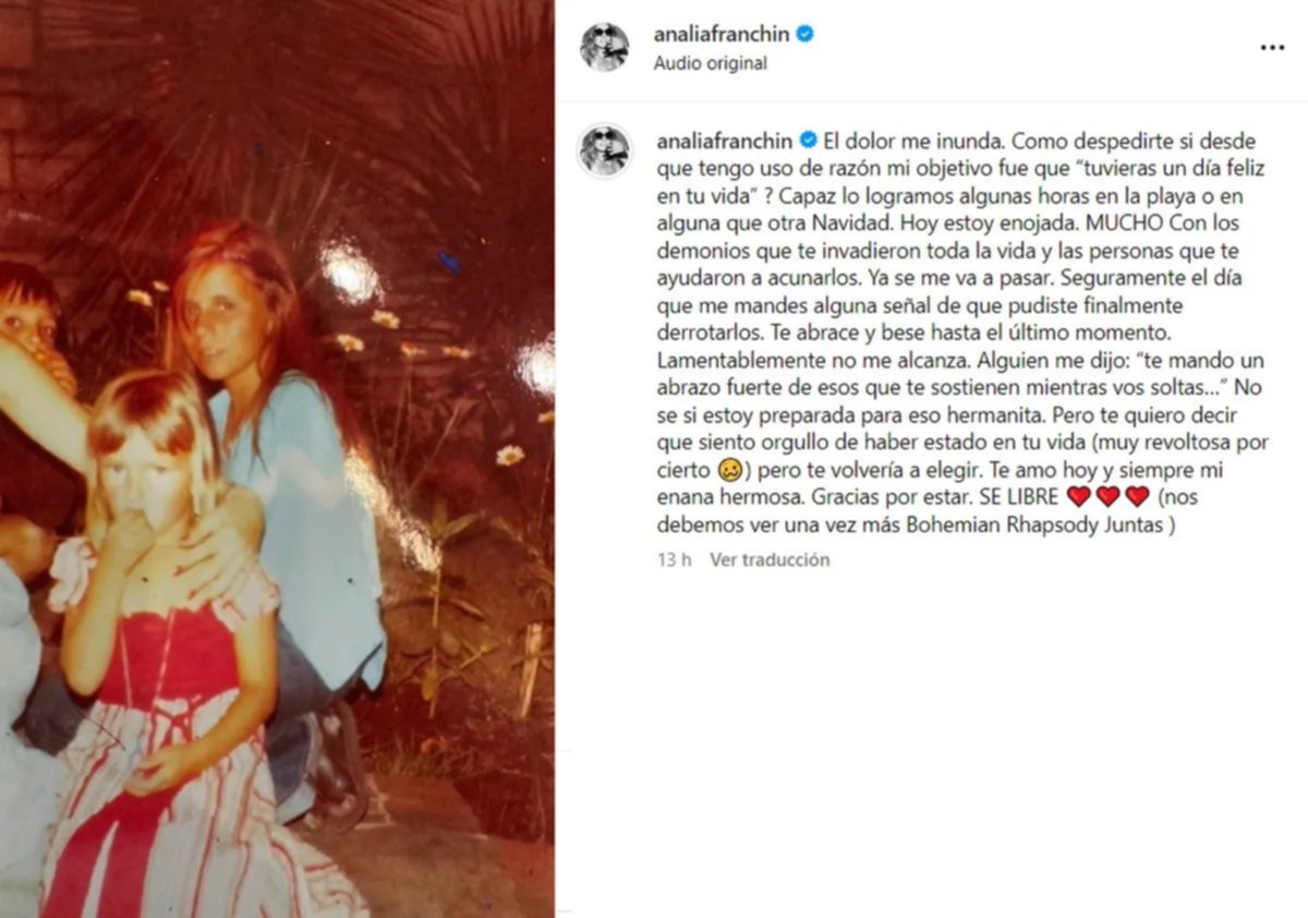 Anala Franchn volvi a la televisin tras el inmenso dolor por la muerte de su hermana: "Gracias de verdad"