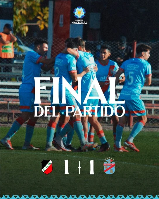 Deportivo Maipú no logró doblegar al colista Arsenal que terminó con 10: 1-1