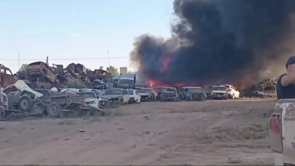 Otro incendio en la playa de secuestros de San Martín,  a tan solo dos semanas de un hecho similar