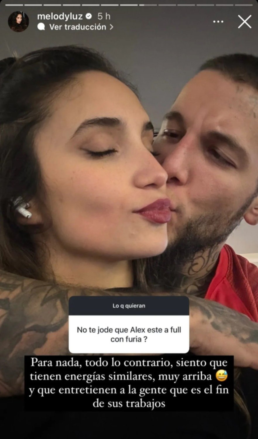 Melody Luz no siente celos porque lex Caniggia trabaje con Furia