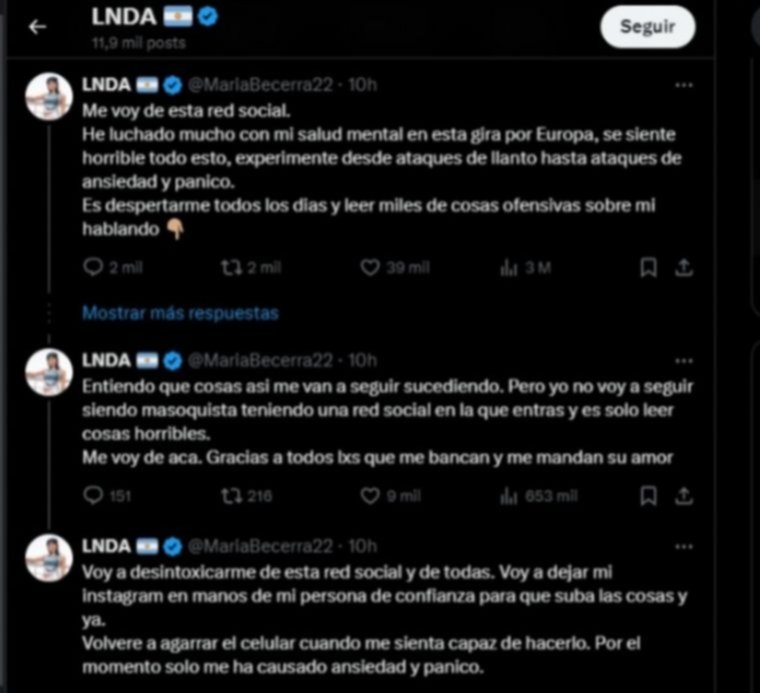 Mara Becerra anunci que se aleja de las redes sociales por su salud mental