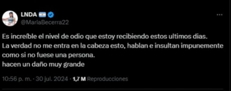 Mara Becerra anunci que se aleja de las redes sociales por su salud mental