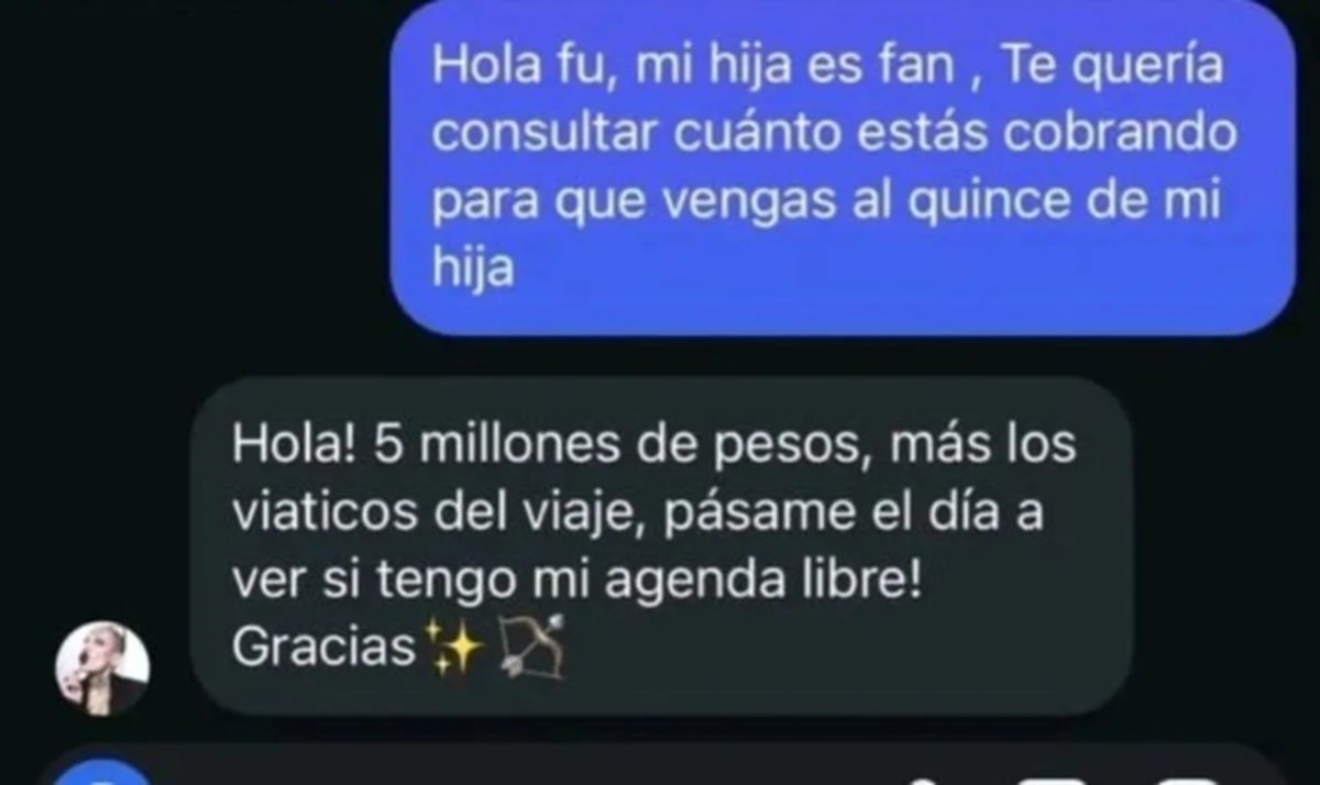A Furia se le fue la mano: pidi una cifra exorbitante para animar una fiesta